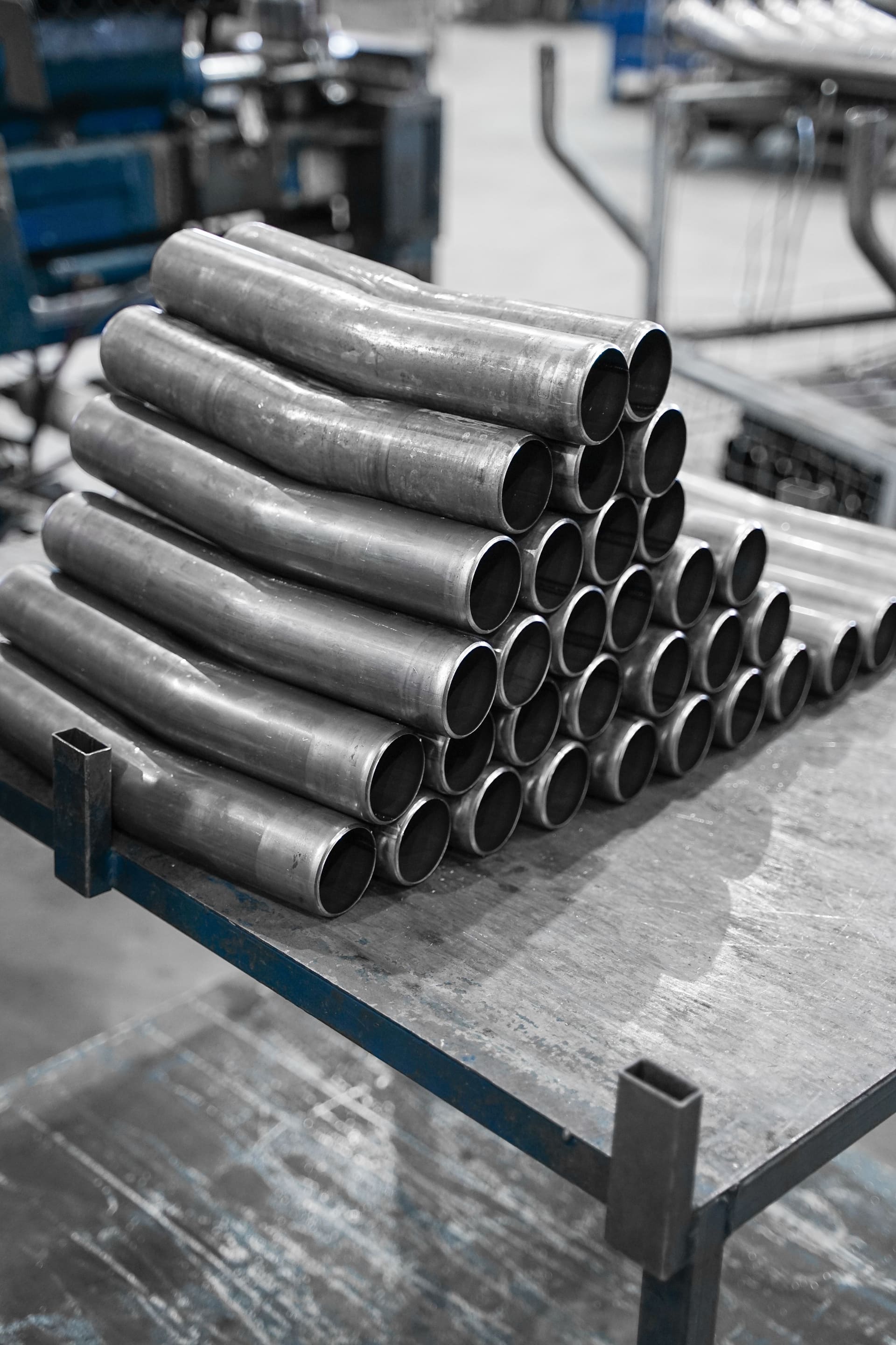 Stack of precision steel pipes